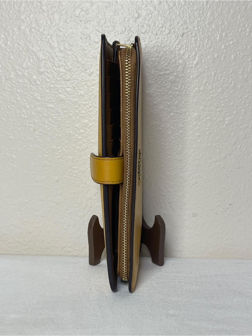 Coach Yellow Mustard Continental Zip Wallet - Picture 3 of 12